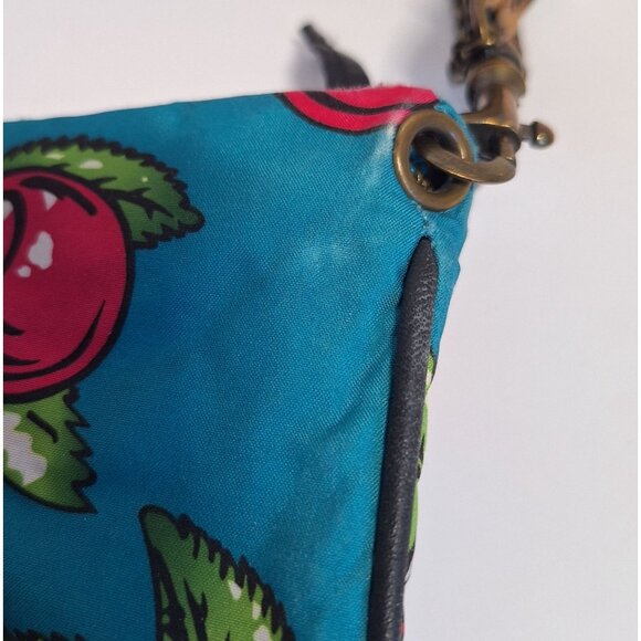 Betseyville Betsey Johnson Cherry HandBag Purse Chain & Leather Strap Turquoise - Picture 5 of 9